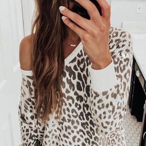 Leopard Print Round Neck Top